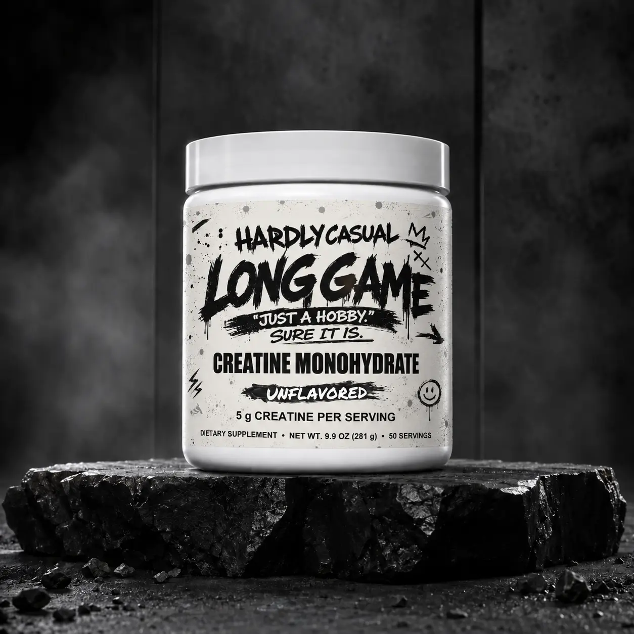 LONG GAME Creatine Monohydrate unflavored container
